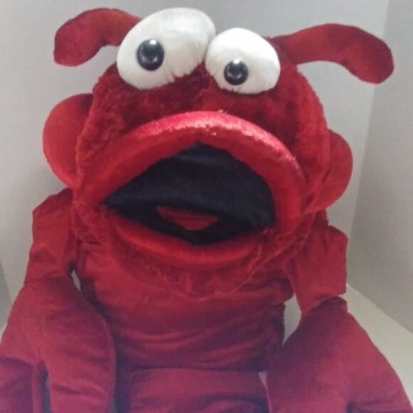 Vintage DAN DEE Jumbo Lobster 32" Red Shimmer Big Lips Toy Plush bin LL - Picture 2 of 6